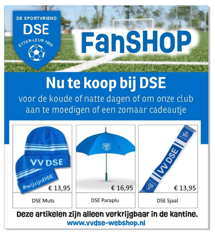 DSE Fanshop | Nu verkrijgbaar in de kantine