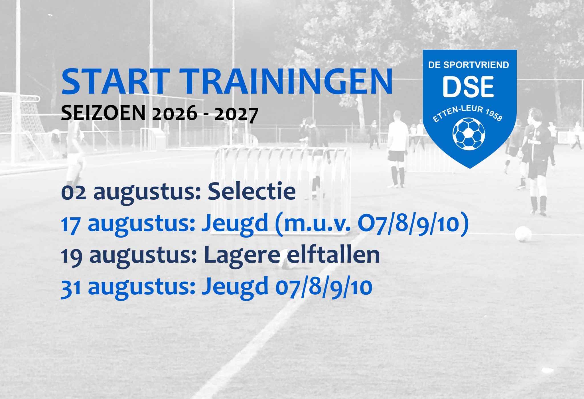 Start seizoen 2026/2027